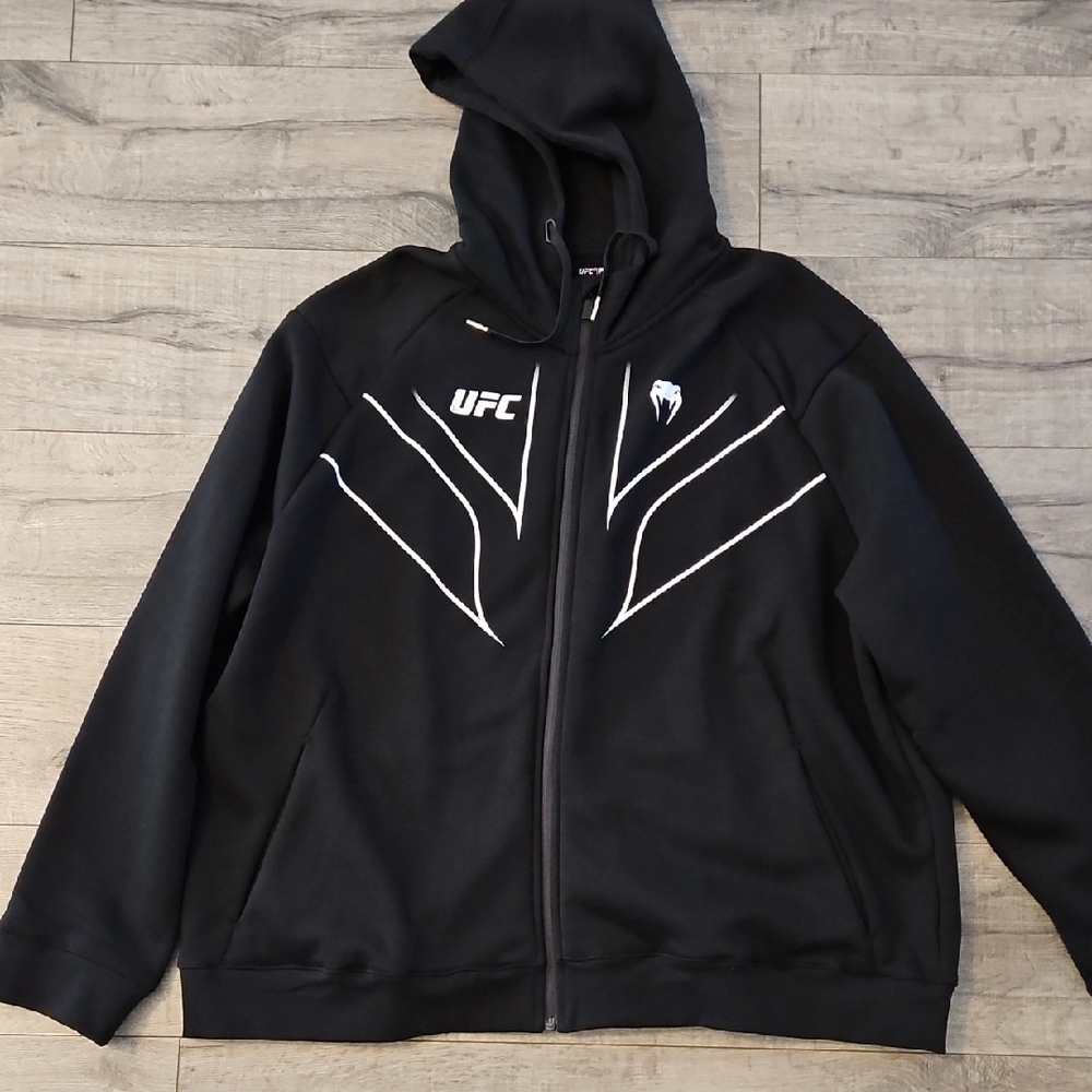 UFC Venum Black Hoodie Jacket with White Graphics Snake XXXL